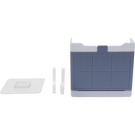 Wandseifenschale mit Klappdeckel, Abtropfschale und Haken für das Badezimmer, grauer Organizer (einfaches Modell) (1/5)