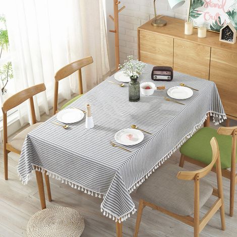 1 Nappe rayée franges coton 40x55 pouces rectangle intérieur extérieur cuisine salle à manger