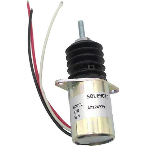 Électrovanne d'arrêt de carburant 12 V AM124379, tracteurs de jardin et tondeuses frontales John Deere 415 455 445 430 AM103337 AM124380 (1/5)