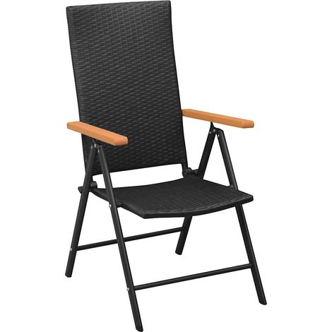 Maison Exclusive - Stapelbare Klappstühle, 2 Stück, Polyrattan, S (1/5)