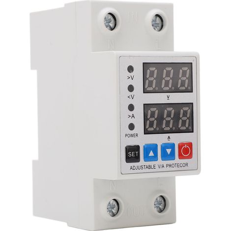 Protecteur de surtension et sous-tension ajustable, double affichage, protection contre surcharge et surintensité, 40A 240V‑300V (1/5)