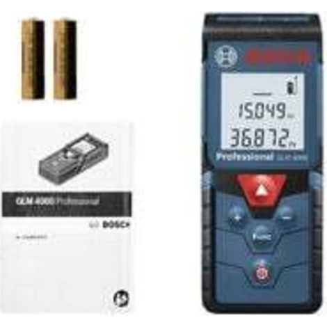 40-m-Laser-Entfernungsmesser – Genauigkeit +/- 1,5 mm – Wasserdicht nach IP54 – Großes, hintergrundbeleuchtetes Display – Speicher für 10 Messwerte – 0601072981 (1/5)