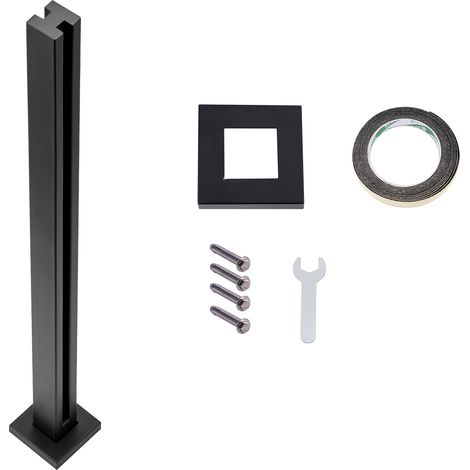 Mophorn Glasklemme, 37,4" hohe Geländerhalterung für 0,39"-0,47" gehärtetes Glas, 304 Edelstahl-Montageklemme für Balkon, Garten, Terrasse, Treppe, Schwarz