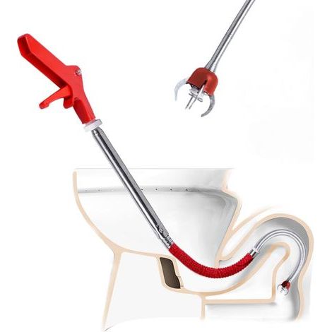 1.3m Furet Déboucheur Canalisation WC, Déb. à manivelle avec Griffe D'aigle Anti rayures Débouchage canal. Serpent de plombier idéal pour éliminer les débris etles sabots cheveux des drains