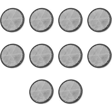 10 Stück universelle runde Motorradreflektoren, Rollerreflektoren, Motorradreflektoren-5.6X5.6CM-White (1/4)