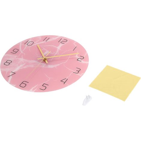 Orologio da parete innovativo Jeffergarden in acrilico rosa, stampato UV, per soggiorno, casa, camera da letto (1/4)