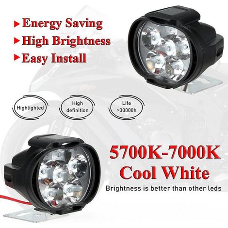 Phare LED De Moto Phare Auxiliaire De Voiture Lumière De Conduite Appropriée pour Motos Motos Atvs Utvs éclairage De Scooter, BR-Vie (1/5)