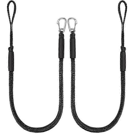 Lot de 2 amarres élastiques de 1,2 m pour bateaux, corde d'amarrage robuste avec clip en acier inoxydable pour Jet QAQ (1/5)