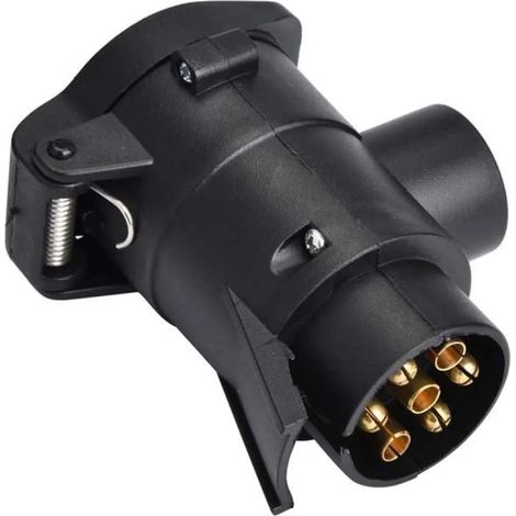 Prise adaptateur long pour remorque 7 mâles vers 13 femelles 12V en plastique noir Voiture Véhicule Caravane Camping Car Attelage Connecteur Convertisseur Sécurité Signalisation (1/3)