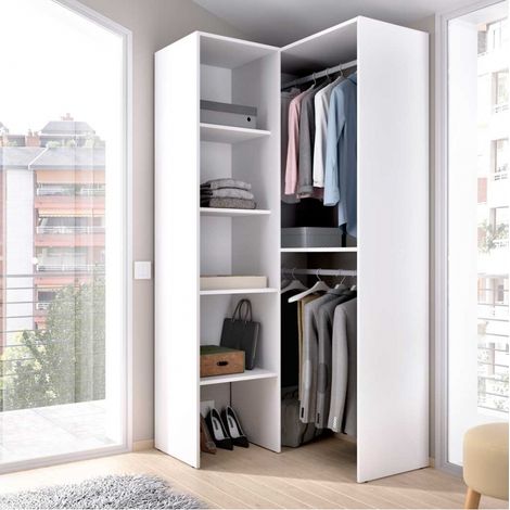 ARMADIO ANGOLARE ZEBRA - Bianco