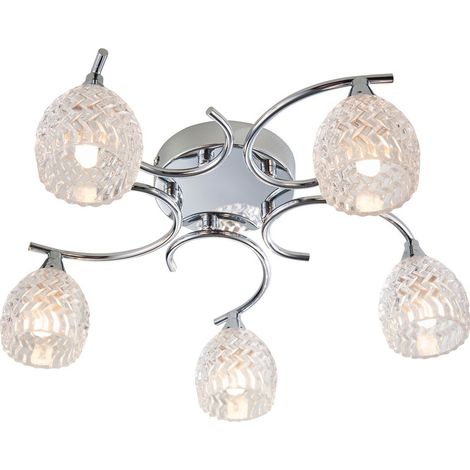 Endon Boyer - Plafoniera a braccio multiplo a 5 luci semi-filo Cromo, G9 (1/5)