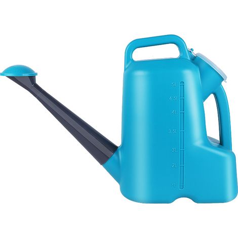 Grand arrosoir d'extérieur, 1,5 gallon (environ 5,7 litres) avec pommeau d'arrosage et long bec, idéal pour les plantes d'intérieur et d'extérieur, les fleurs et un jardin moderne et décoratif (vert). (1/5)