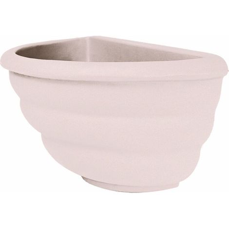 Jarrón de pared decorativo clásico tradicional de 50x27 cm y 25 cm de alto, fabricado en polímero blanco resistente para plantas de jardín y terraza