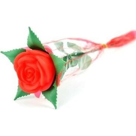 Rose artificielle phosphorescente rouge, cadeau romantique pour les fêtes, pour petite amie, épouse ou maman. (1/5)