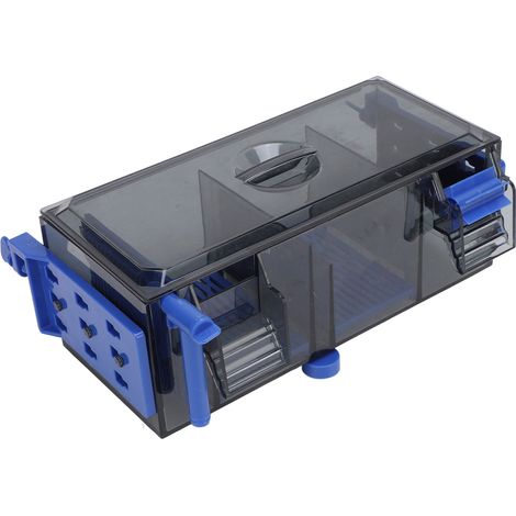 Filtre d'aquarium multicouche à double suspension, avec média filtrant, silencieux et boîtier visible. (1/5)