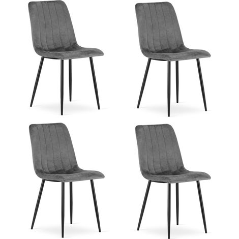 Silla LAVA - Terciopelo gris oscuro x 4 (1/5)