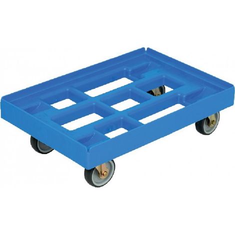 Rodillo de transport 610x410mm azul, con 4 ruedas (1/2)