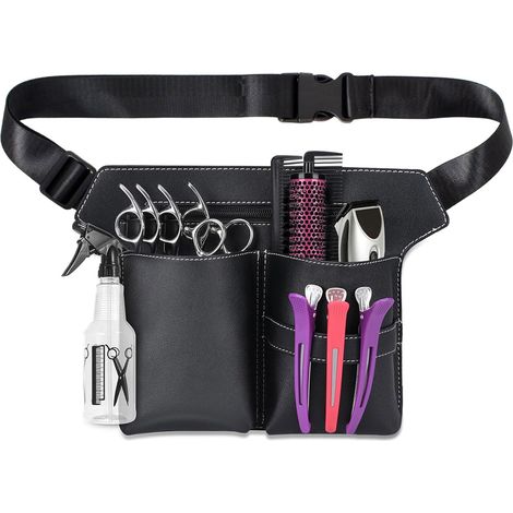 Ceinture-Organiseur Pour Coiffeurs - Sac À Outils De Coiffure Avec Étui Détachable Pour Ciseaux - Noir - 1 Pièce