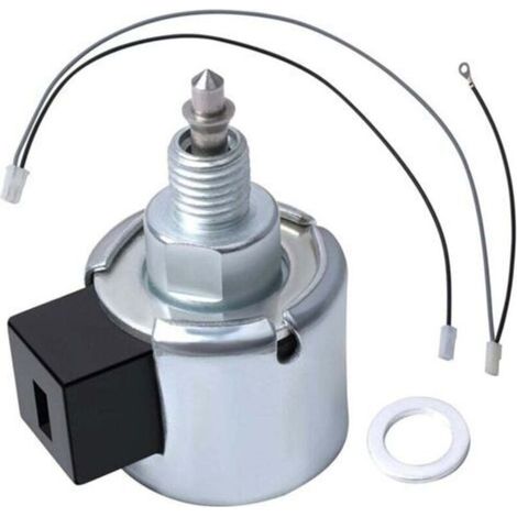 846639 Solénoïde d'arrêt de carburant avec joint de remplacement pour moteur de jardin Briggs et Stratton FS-33R877-A1 (1/4)