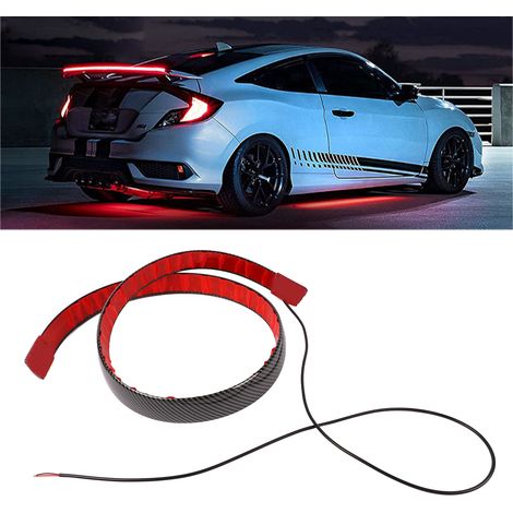 (Exklusiv für Mexiko) Rücklicht, durchgehendes LED-Rücklicht, dynamischer Heckspoiler mit Licht, Bremslicht, Navigationslicht aus Kohlefaser (Heckspoiler aus schwarzer Kohlefaser, einzigartige Funktio (1/5)