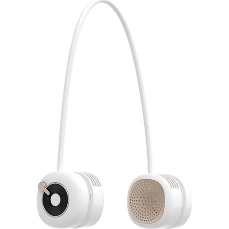 Freihändiger Nackenventilator, USB-wiederaufladbar, tragbar, 360° faltbar, mit zwei Windköpfen, leiser 3-Stufen-Ventilator für Sport, Laufen, Reisen, Camping und Zuhause (1/5)