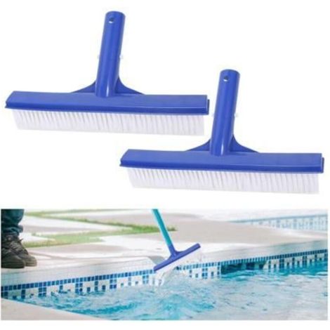 Lot of 2 Extra Large 25cm Plastic Pool Brushes for Interior and Exterior Cleaning (1/5)