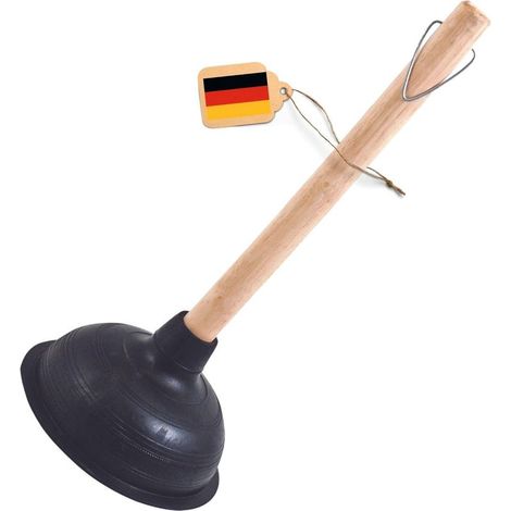 Déboucheur de WC Ø 140 mm Déboucheur de WC à ventouse avec manche en bois Déboucheur de WC d'un diamètre de 14,5 cm IDÉAL comme déboucheur