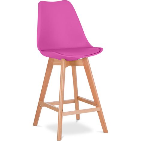 Taburete Estilo Escandinavo - Patas de Madera - Denisse