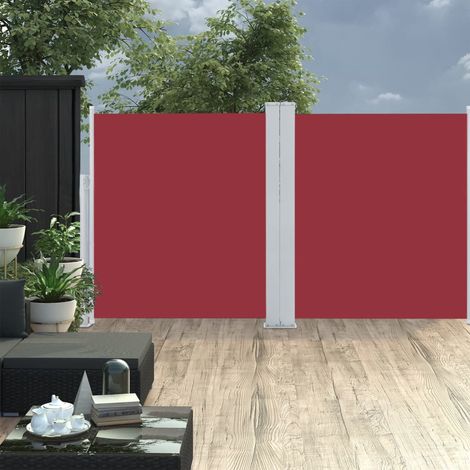 Auvent latéral rétractable Paravent extérieur Brise Vue Rétractable pour Jardin, Balcon, terrasse Rouge 140 x 600 cm NDTN8927659 (1/5)