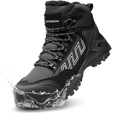 Chaussure de Sécurité Homme Femme Hiver Imperméable Basket de Securite Montante Embout Composite Antidérapant Antistatique Bottines de Travail Chaudes (1/5)