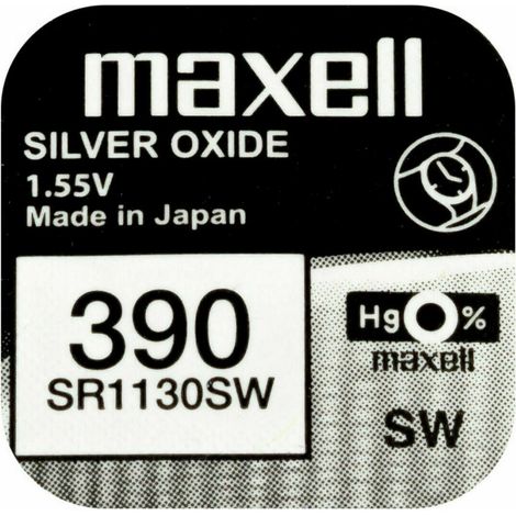 .Maxell 390 SR1130SW Silver Oxide 1,55 v.
.