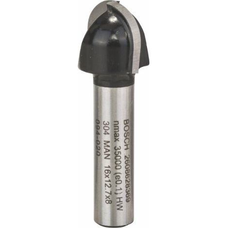 Fresa a gola, 8 mm, R1 8 mm, D 16 mm, L 12,4 mm, G 45 mm (1/4)