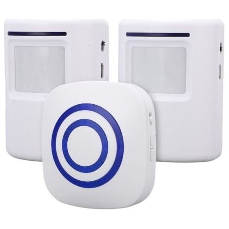 EJ.life Alerte de sonnette sans fil Alerte de détecteur de mouvement d 'alarme de sonnette sans fil avec 2 capteurs et 1 récepteur (1/4)