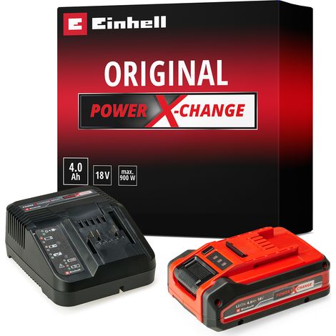Einhell Starter Kit 4,0 Ah PLUS PXC (1 batterie 18 V 4 Ah PLUS, 1 chargeur 3 A, temps de charge 75 min, compatible avec tous les appareils PXC)