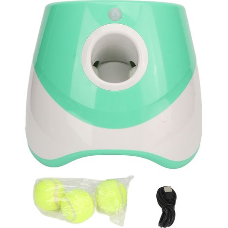 SJLERST Lanceur de balle automatique pour chien rechargeable 3 modes lanceur de balle interactif pour animaux de compagnie pour intérieur extérieur vert (1/5)