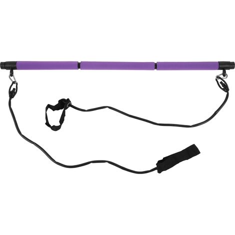 Barre de Pilates à 3 sections, barre de yoga et de musculation, corde de traction, équipement de fitness pour la maison, violet (1/5)