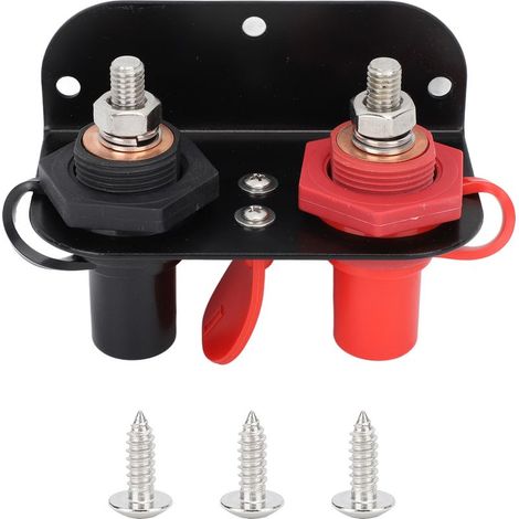Bornes de batterie à distance de voiture DC 12V M10x2, Kit de relocalisation de poste de saut pour UTV ATV camions RV tracteur tondeuse. (1/4)