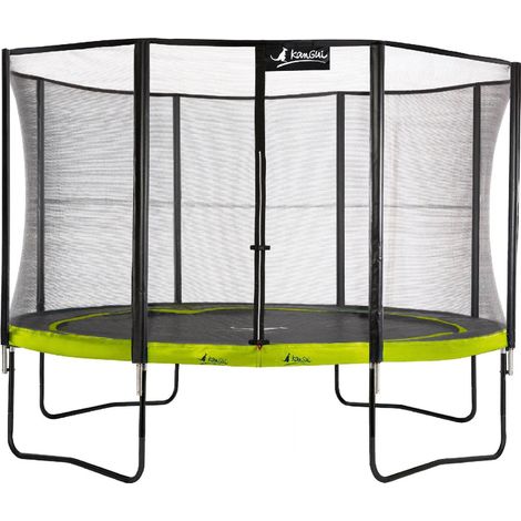 Kangui - Trampoline de jardin 365 cm + filet de sécurité PUNCHI Vert 360
