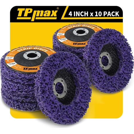 10 Pièces Disques de Nettoyage 100 mm, Dérouillant Disque Abrasif pour Meuleuse d'Angle, Disque pour Métal, Pierre, Bois et Plastique (1/5)
