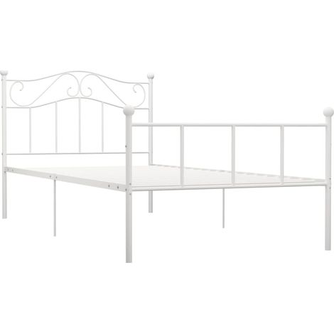 Maison Exclusive - Bettgestell Weiß Metall 90×200 cm