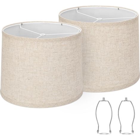 Lot de 2 abatjours de taille moyenne pour lampes de sol, lampes de table, 29,5 cm de haut x 32 cm de bas x 24,9 cm de haut, excellent abatjour de lampe filtrant la lumière (raccord araignée) (1/5)