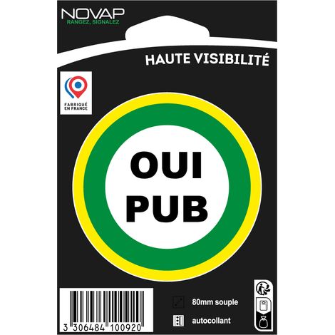 Adhésif Oui pub - haute visibilité - Ø 80mm - 4100920