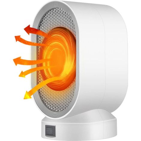 Mini radiateur soufflant électrique portable PTC céramique 400W, chauffage rapide 3s (blanc) (1/5)