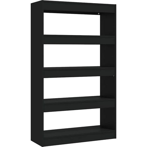 Maison Exclusive - Estantería/divisor madera de ingeniería negro (1/5)