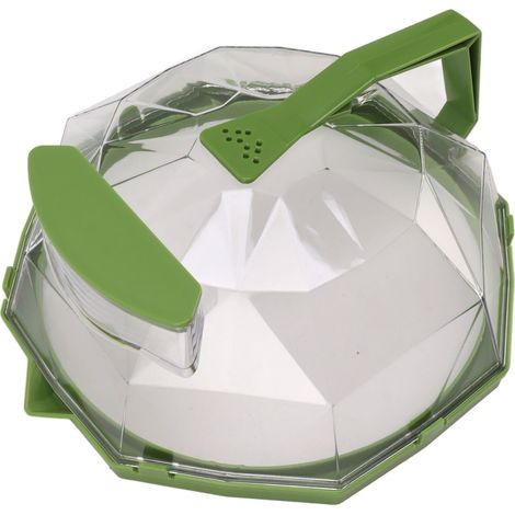 Mikrowellengeeigneter Spritzschutzdeckel aus Polycarbonat mit ausziehbarem Griff, wiesengrün, zum Kochen (1/5)