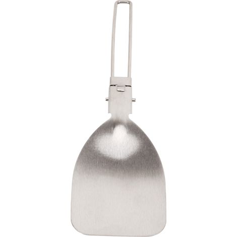 Dieser faltbare Spatel aus Edelstahl verfügt über ein Verriegelungssystem, ist leicht und tragbar und eignet sich ideal zum Campen, Kochen und Servieren von Reis. (1/5)