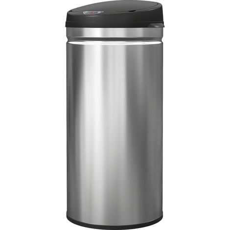 Poubelle à capteur de 42 litres avec fonction de fermeture douce, poubelle en acier inoxydable sans contact pour cuisines hygiéniques intérieur