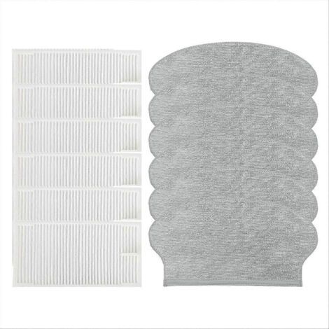 Accessoires pour aspirateur robot Midea M6 / VCR21LDSW / Eureka NER600 : brosse lat��rale principale, filtre HEPA, serpilli��re.