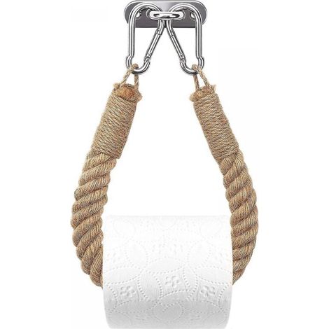 Toilettenpapierhalter, Handtuchhalter aus Hanfseil für Bad und Küche, Toilettenpapierrollenhalter (1/4)