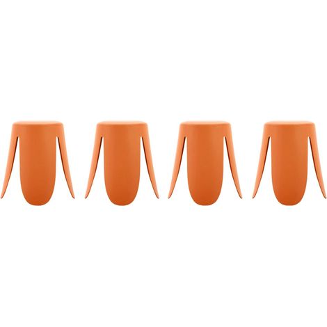 sweeek - 4er-Set stapelbare Hocker mit Kunstleder (1/5)